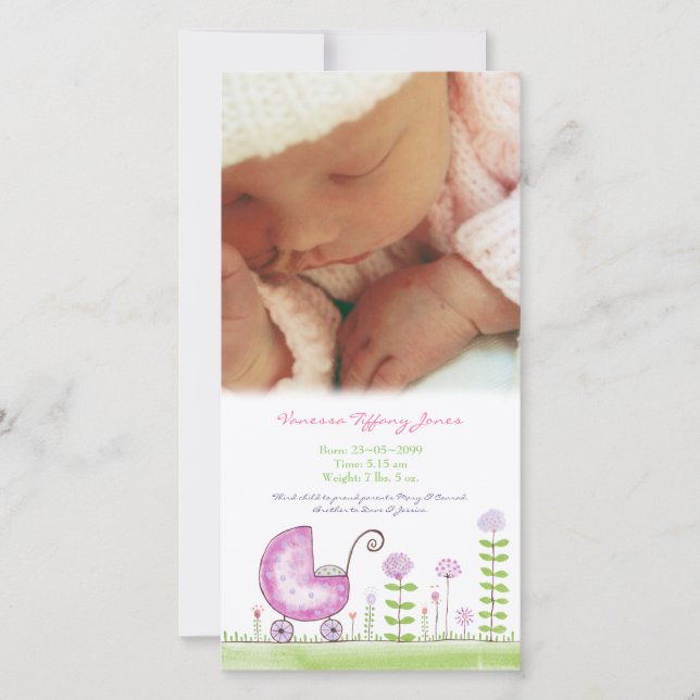 Faire-part de naissance bébé sur mesure fait Carte (Devant)