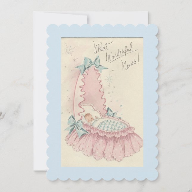 Faire-part de naissance bébé vintage (Devant)