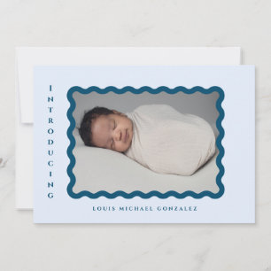 Faire-part de naissance Bleu de la photo de cadre
