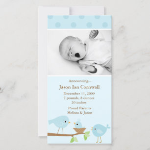 Faire-part de naissance Blue Birds