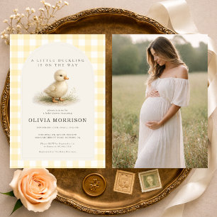 Faire-Part de Naissance Caneton Vichy Photo Baby S