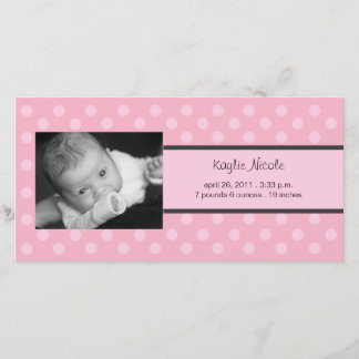 Faire-part de naissance Carte photo pois
