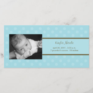 Faire-part de naissance Carte photo pois