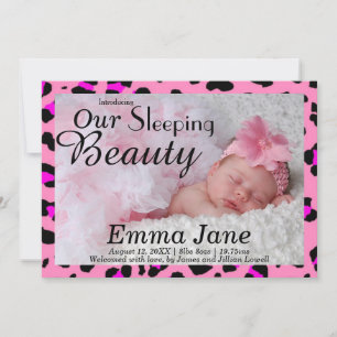 Faire-part de naissance Cheetah Sleeping Beauty Pr