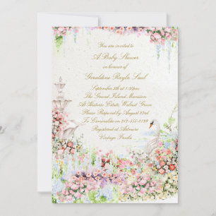 faire-part de naissance chic cygne floral calligra