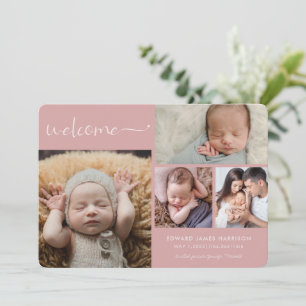 Faire-part de naissance Collage Photo Fille Bébé R