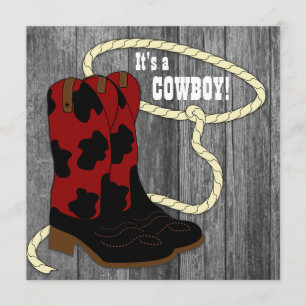 Faire-part de naissance Cowboy en bois de grange r