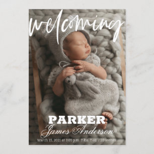 Faire-part de naissance d'accueil photo moderne