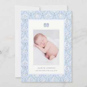 Faire-part de naissance de bébé côtier préppy Couq