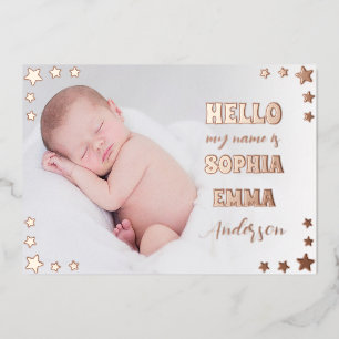 Faire-part de naissance de bébé fille : Script & É