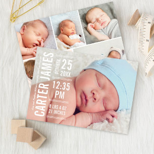 Faire-part de naissance de bébé garçon de type mod