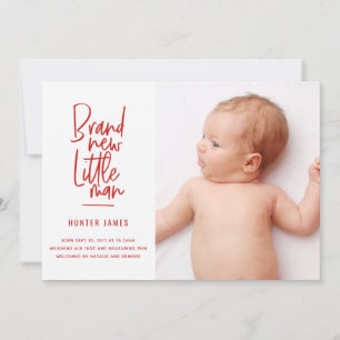 Faire-part de naissance de bébé garçon dessiné à l