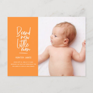 Faire-part de naissance de bébé garçon dessiné à l