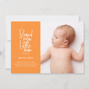 Faire-part de naissance de bébé garçon dessiné à l