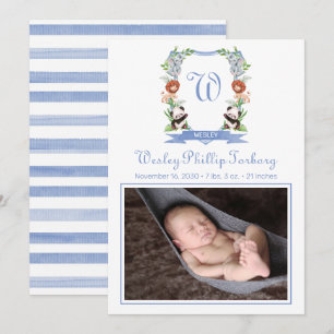 Faire-part de naissance de crête des animaux de la