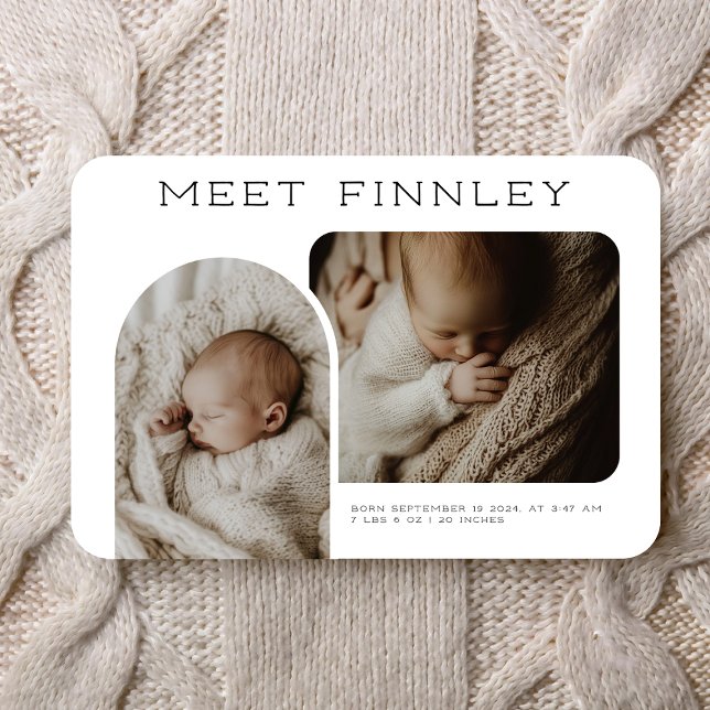 Faire-part de naissance de forme d'arc de collage  (Créateur téléchargé)