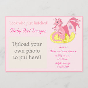 Faire-part de naissance de Hatchling de dragon