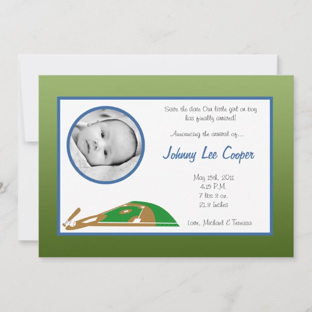 Faire-part de naissance de la base de sports PHOTO (Devant)