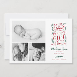 Faire-part de naissance de Noël cadeau parfait