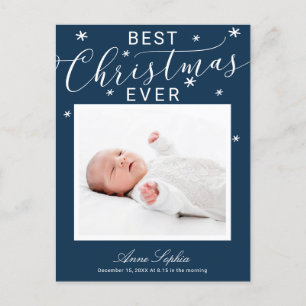 Faire-part de naissance de Noël Photo Script éléga