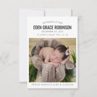 Faire-part de naissance de nouveau-né personnalisé