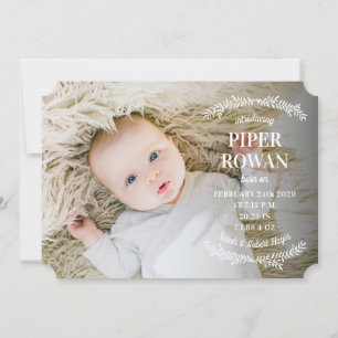 Faire-part de naissance de photo de branche délica