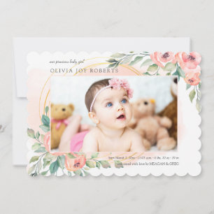Faire-part de naissance de photos florales