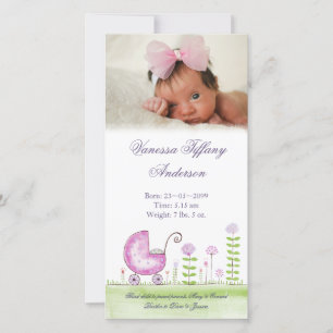 Faire-part de naissance de poussette de bébé