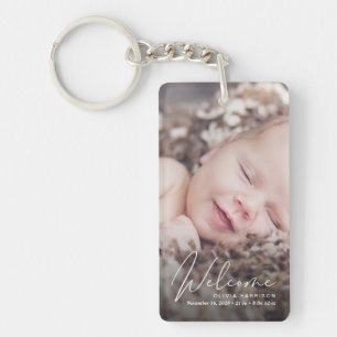 Faire-part de naissance de script blanc de la phot