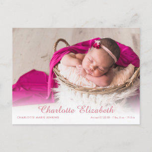Faire-part de naissance de script photo moderne Ba