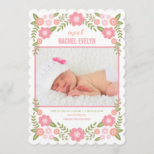 Faire-part de naissance des fleurs des chatons - B