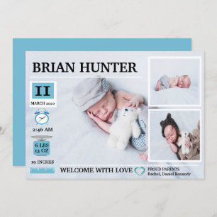 Faire-part de naissance du tableau de naissances