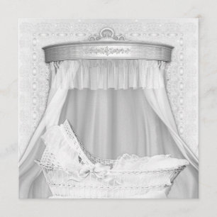 Faire-part de naissance élégant blanc pur