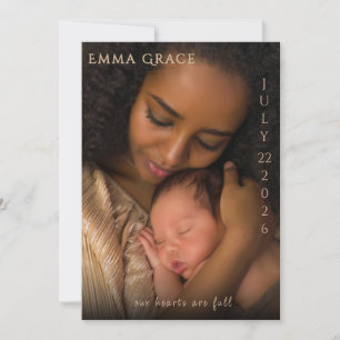 Faire-part de naissance élégant moderne avec photo