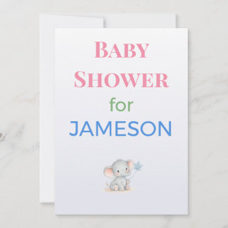 Faire-part de naissance éléphant personnalisé avec