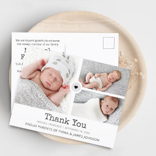 Faire-part de naissance en collage de grille de ph