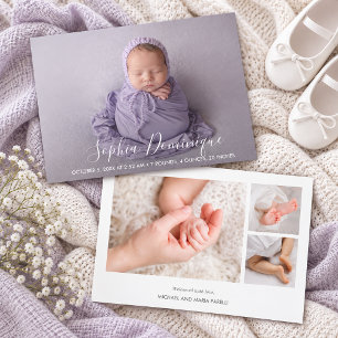 Faire-part de naissance en collage photo de style