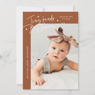 Faire-Part de Naissance en Terracotta avec Texte M