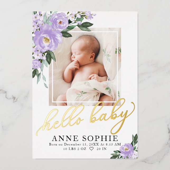 Faire-part de naissance et Carte de remerciements  (Recto)