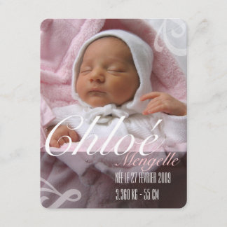 Faire-part de naissance - Fille