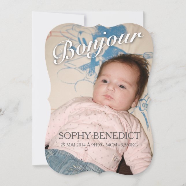 Faire-part de naissance - Fille (Devant)