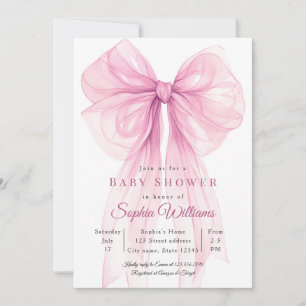 Faire-Part de Naissance Fille au Ruban Aquarelle
