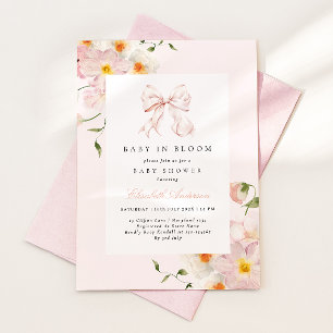 Faire-Part de Naissance Fille "Bébé en Fleur" Rose