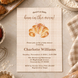 Faire-Part de Naissance Fille Croissant Bun in the