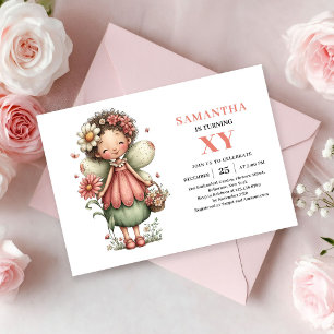 Faire-part de naissance Fille Fée Capriceuse Rose
