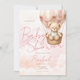 Faire-part de naissance fille ours en peluche vint
