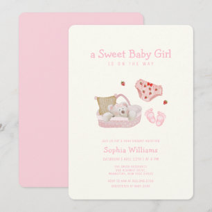 Faire-part de Naissance Fille Ourson Polaire Frais