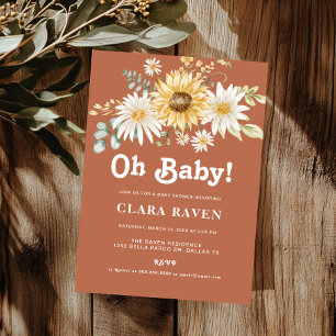 Faire-part de naissance fleuri bébé neutre Oh Baby