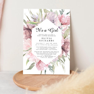 Faire-Part de Naissance Fleurie C'est Une Fille