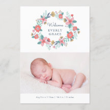 Faire-part de naissance Floral du jardin